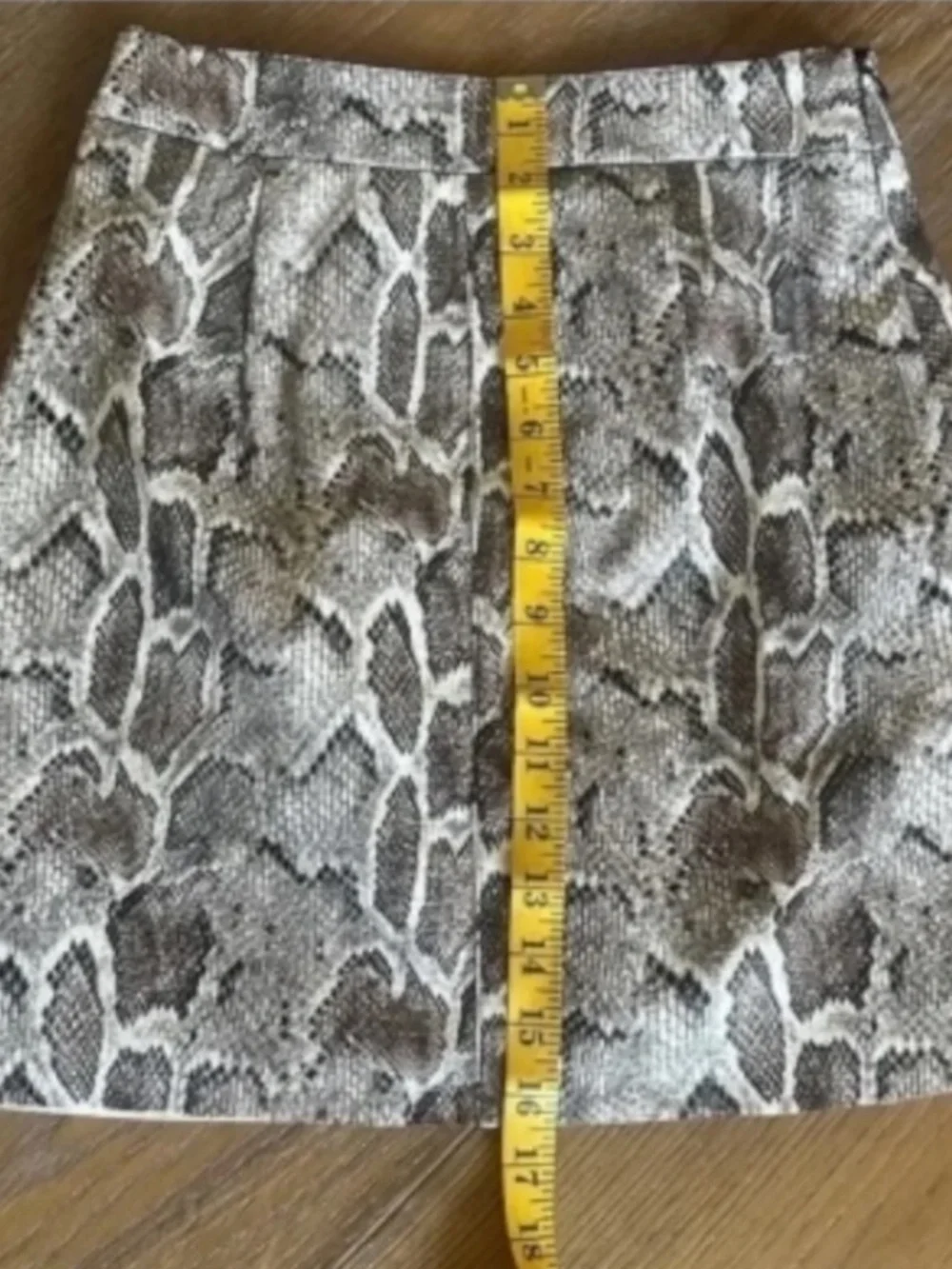 French Connection Snakeskin Mini Skirt Brown Multi Animal Print Size 0 - Picture 4 of 10